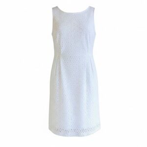 Garnet Hill White Lace Sheath Midi Dress Petite 10P Wedding Shower Cocktail